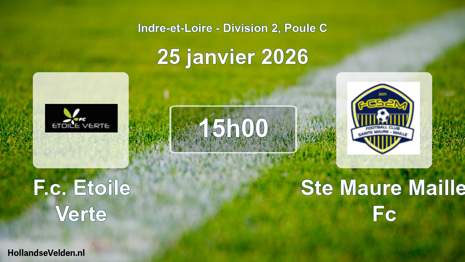 Geplande wedstrijd: F.c. Etoile Verte - Ste Maure Maille Fc (25 janvier 2026)