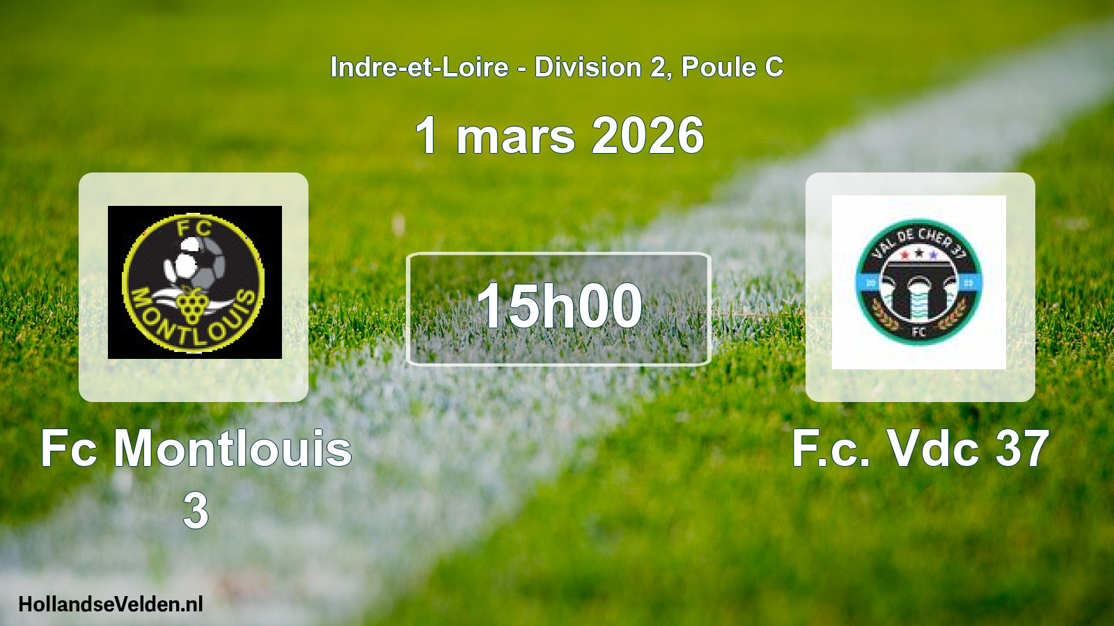 Geplande wedstrijd: Fc Montlouis 3 - F.c. Vdc 37 (1 mars 2026)