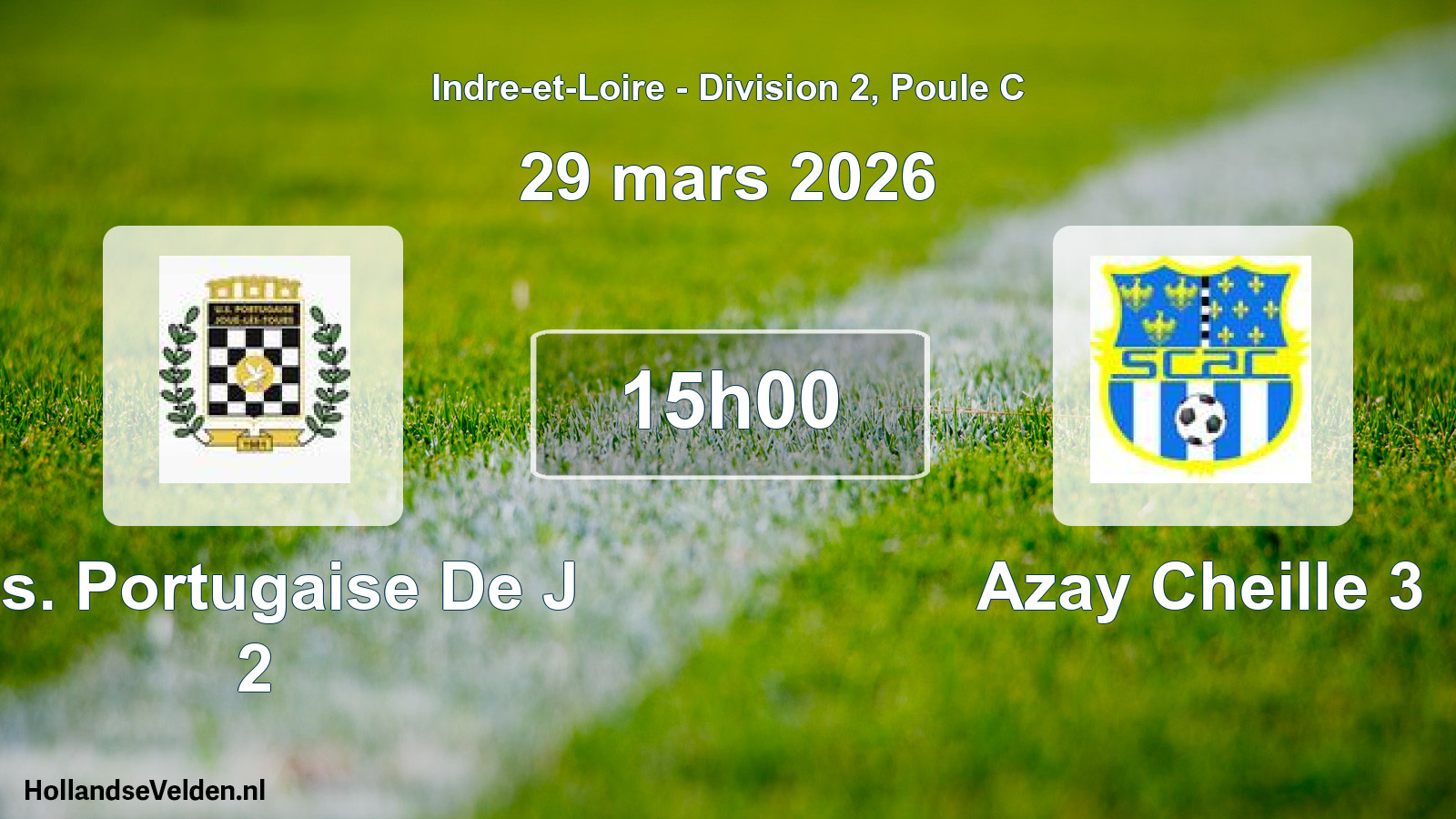 Geplande wedstrijd: U.s. Portugaise De J 2 - Azay Cheille 3 (29 maart 2026)