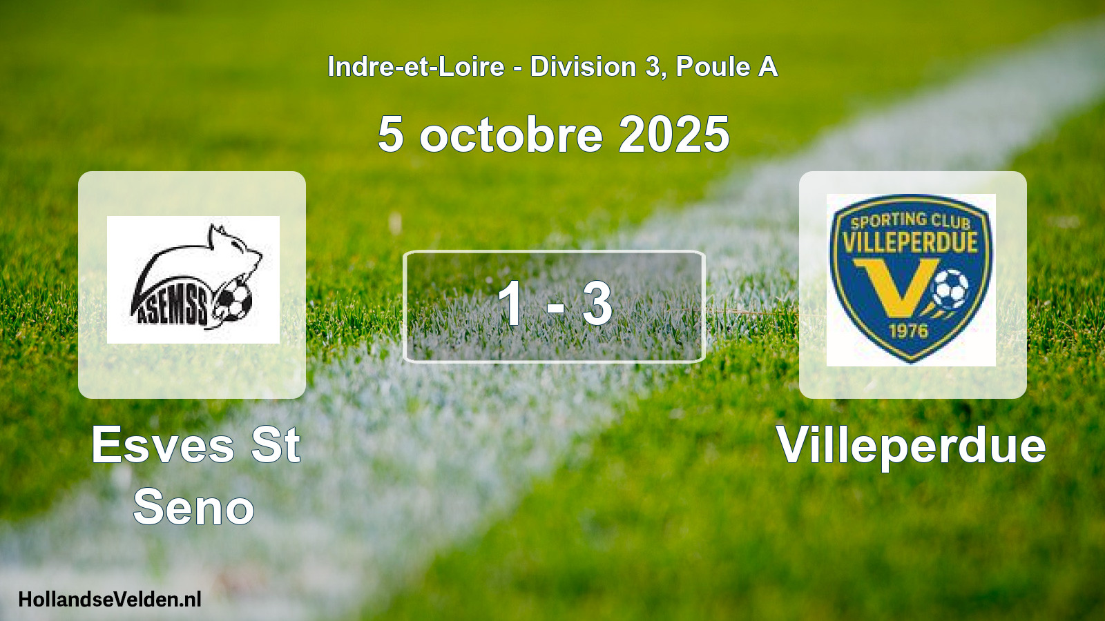 Total number of matches played: Esves St Seno - Villeperdue 1 - 3 (5 October 2025)