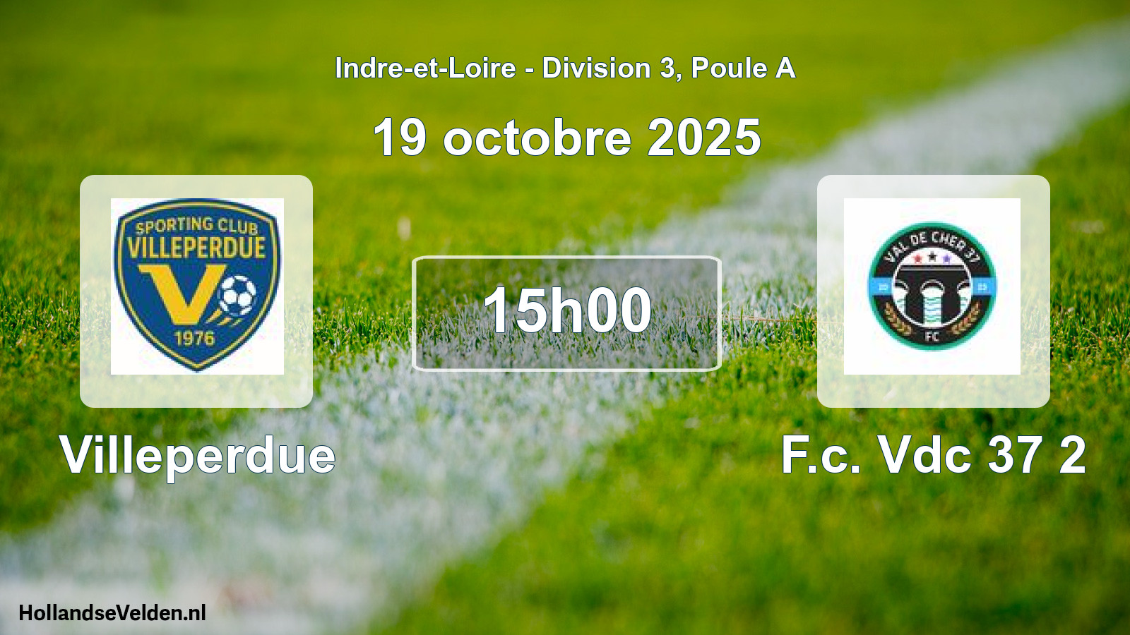 Geplande wedstrijd: Villeperdue - F.c. Vdc 37 2 (19 octobre 2025)