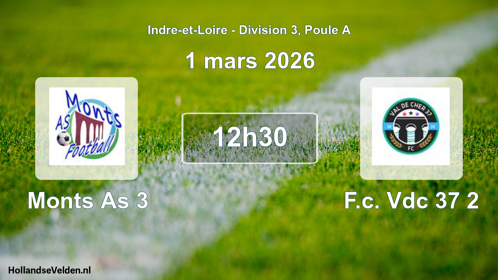 Geplande wedstrijd: Monts As 3 - F.c. Vdc 37 2 (1 maart 2026)