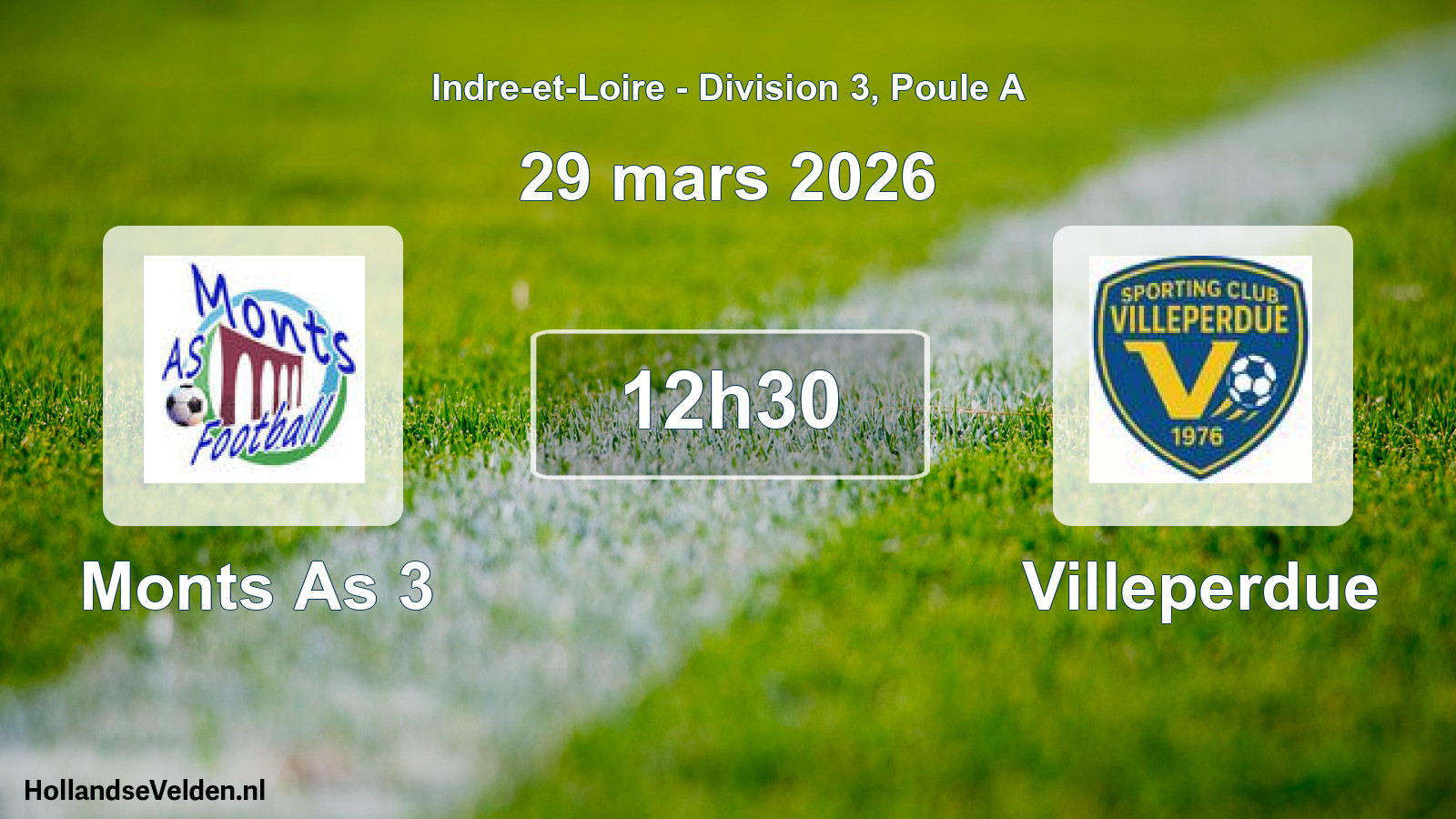 Scheduled Match: Monts As 3 - Villeperdue (29 March 2026)