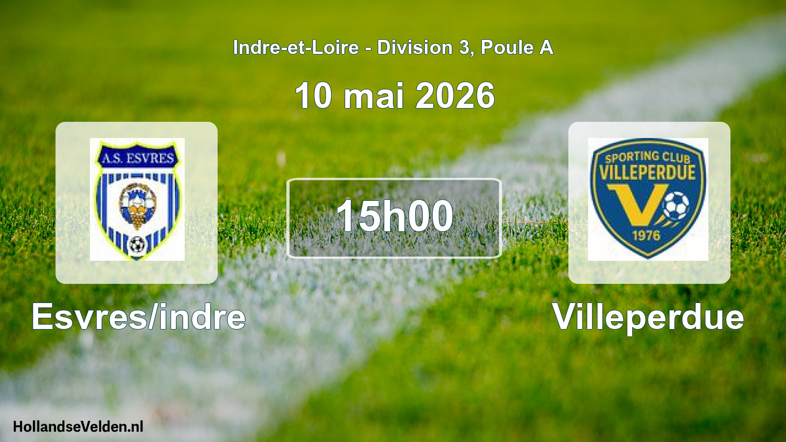 Geplande wedstrijd: Esvres/indre - Villeperdue (10 mai 2026)