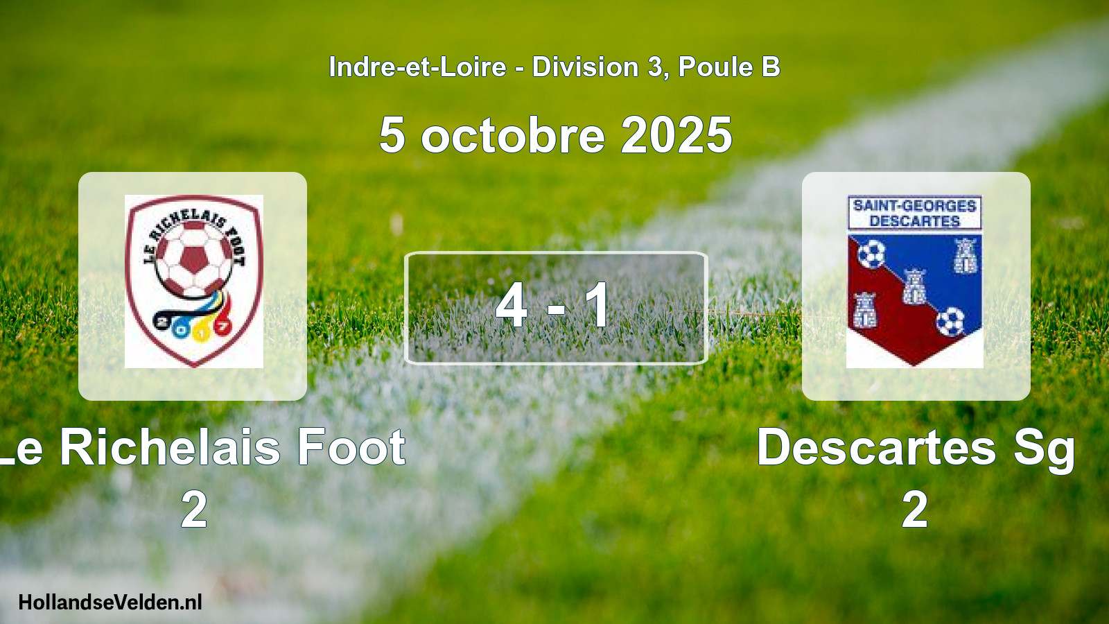 Total number of matches played: Le Richelais Foot 2 - Descartes Sg 2 4 - 1 (5 October 2025)
