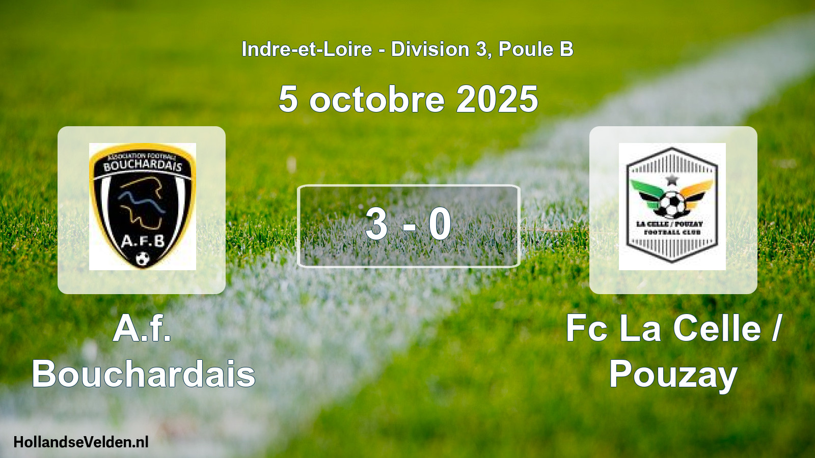 Total number of matches played: A.f. Bouchardais - Fc La Celle / Pouzay 3 - 0 (5 October 2025)