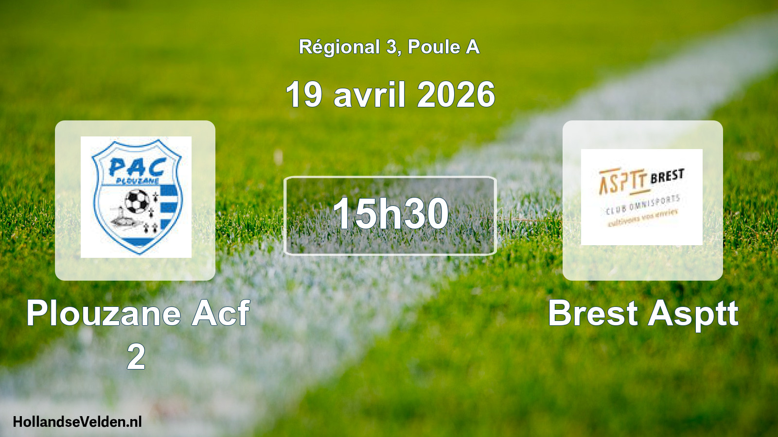 Geplande wedstrijd: Plouzane Acf 2 - Brest Asptt (19 avril 2026)