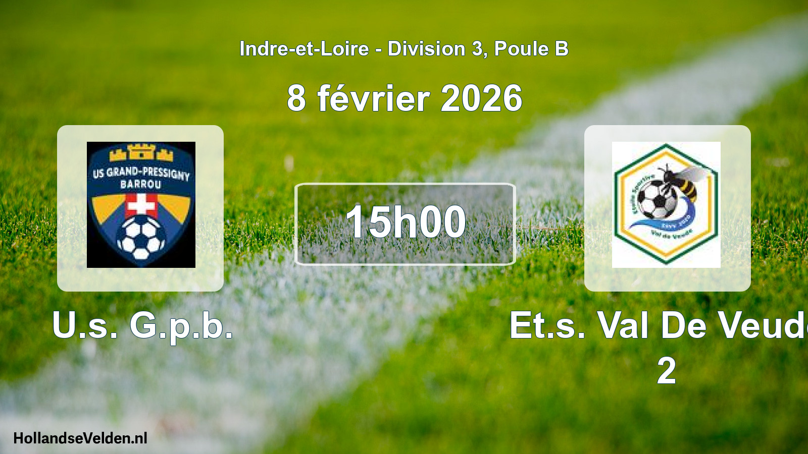 Scheduled Match: U.s. G.p.b. - Et.s. Val De Veude 2 (8 February 2026)