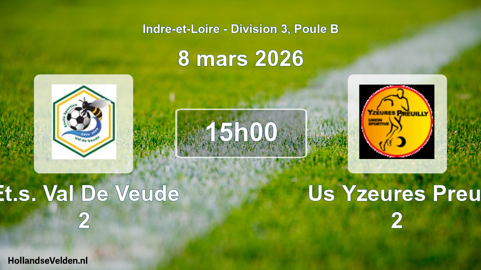 Geplande wedstrijd: Et.s. Val De Veude 2 - Us Yzeures Preu. 2 (8 maart 2026)