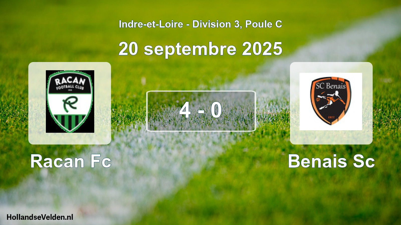 Gespeelde wedstrijd: Racan Fc - Benais Sc 4 - 0 (20 september 2025)