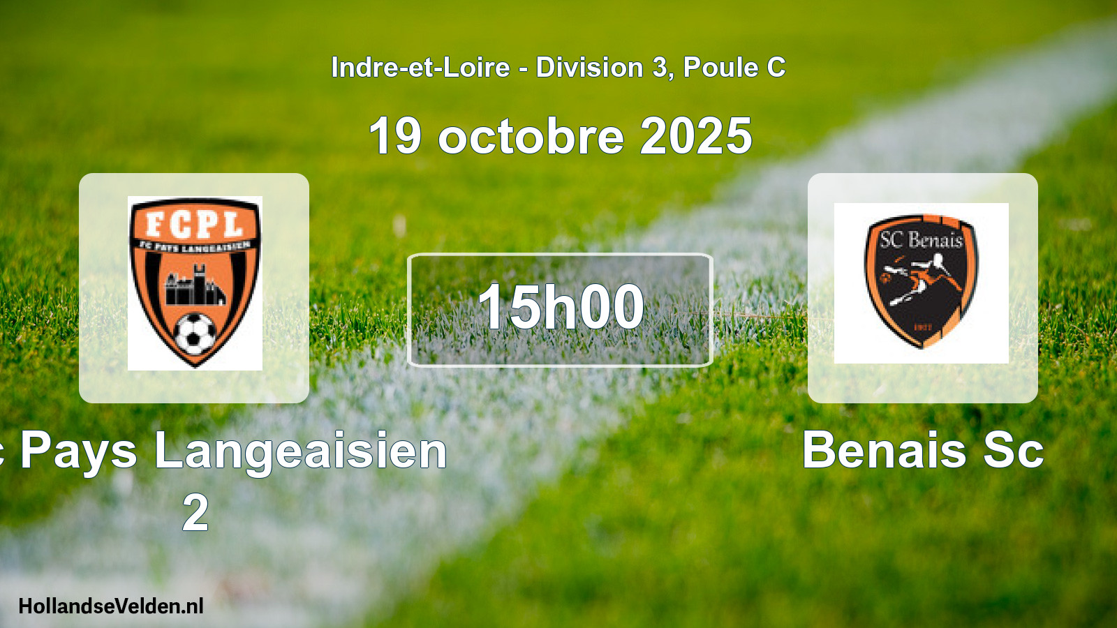 Scheduled Match: Fc Pays Langeaisien 2 - Benais Sc (19 October 2025)