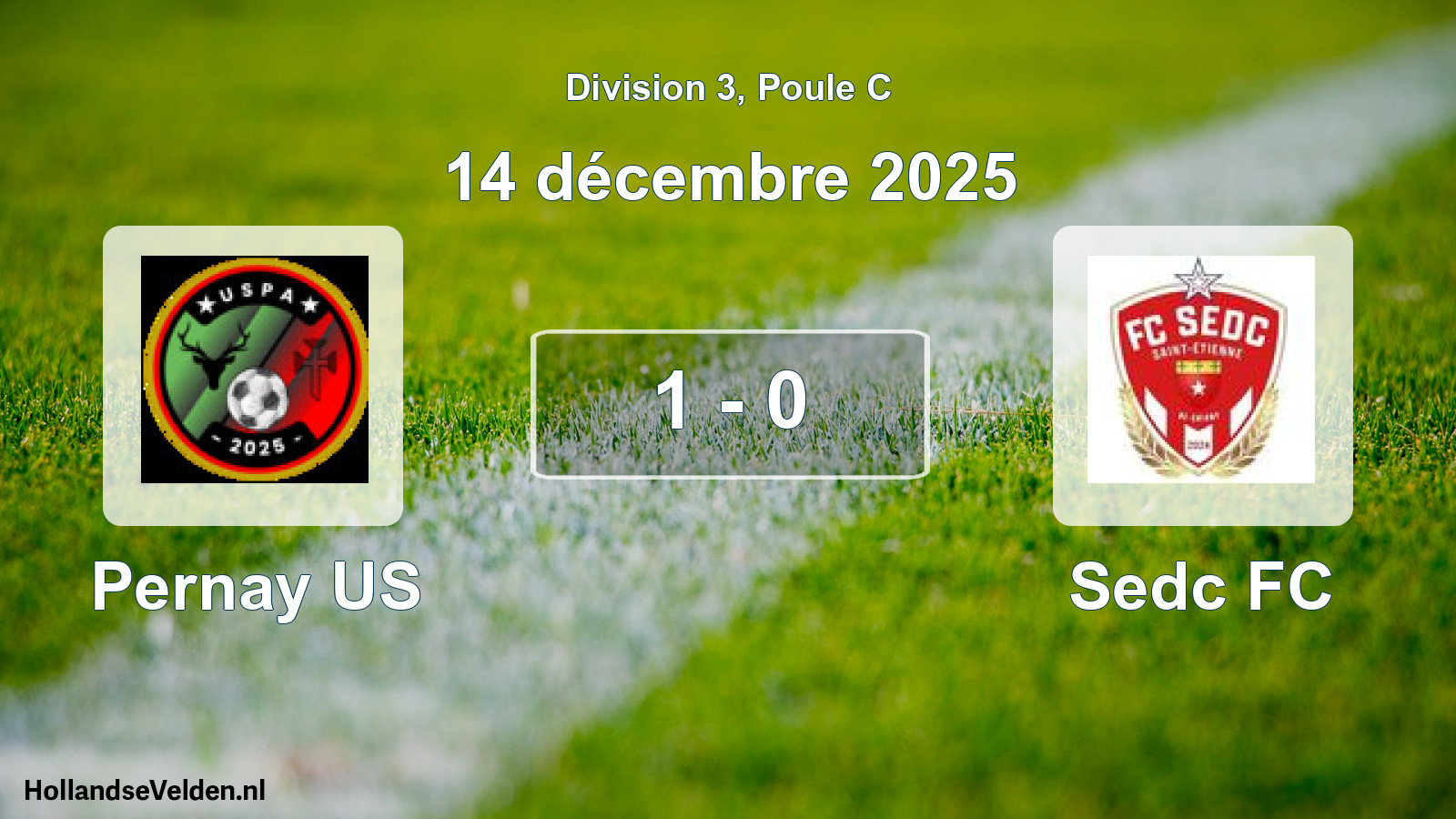 Gespeelde wedstrijd: Pernay US - Sedc FC 1 - 0 (14 december 2025)