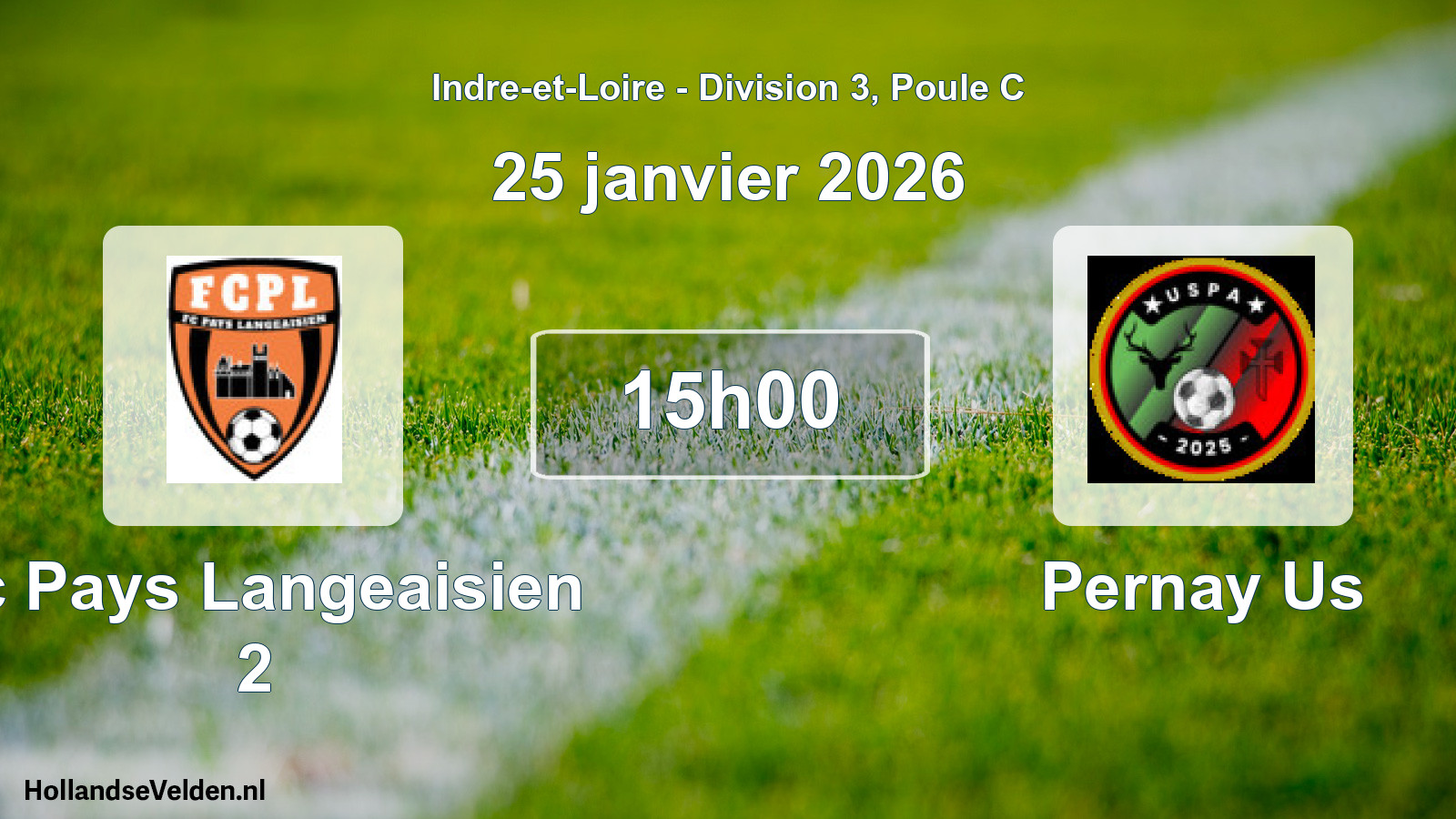 Geplande wedstrijd: Fc Pays Langeaisien 2 - Pernay Us (25 januari 2026)