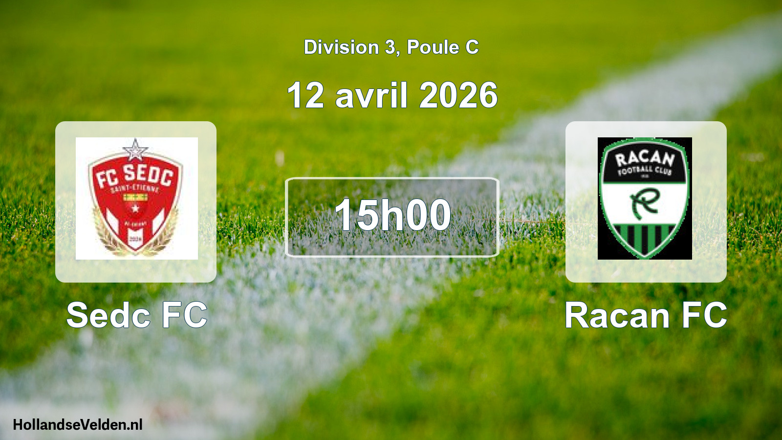 Geplande wedstrijd: Sedc FC - Racan FC (12 april 2026)