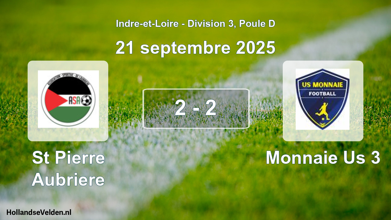 Gespeelde wedstrijd: St Pierre Aubriere - Monnaie Us 3 2 - 2 (21 september 2025)