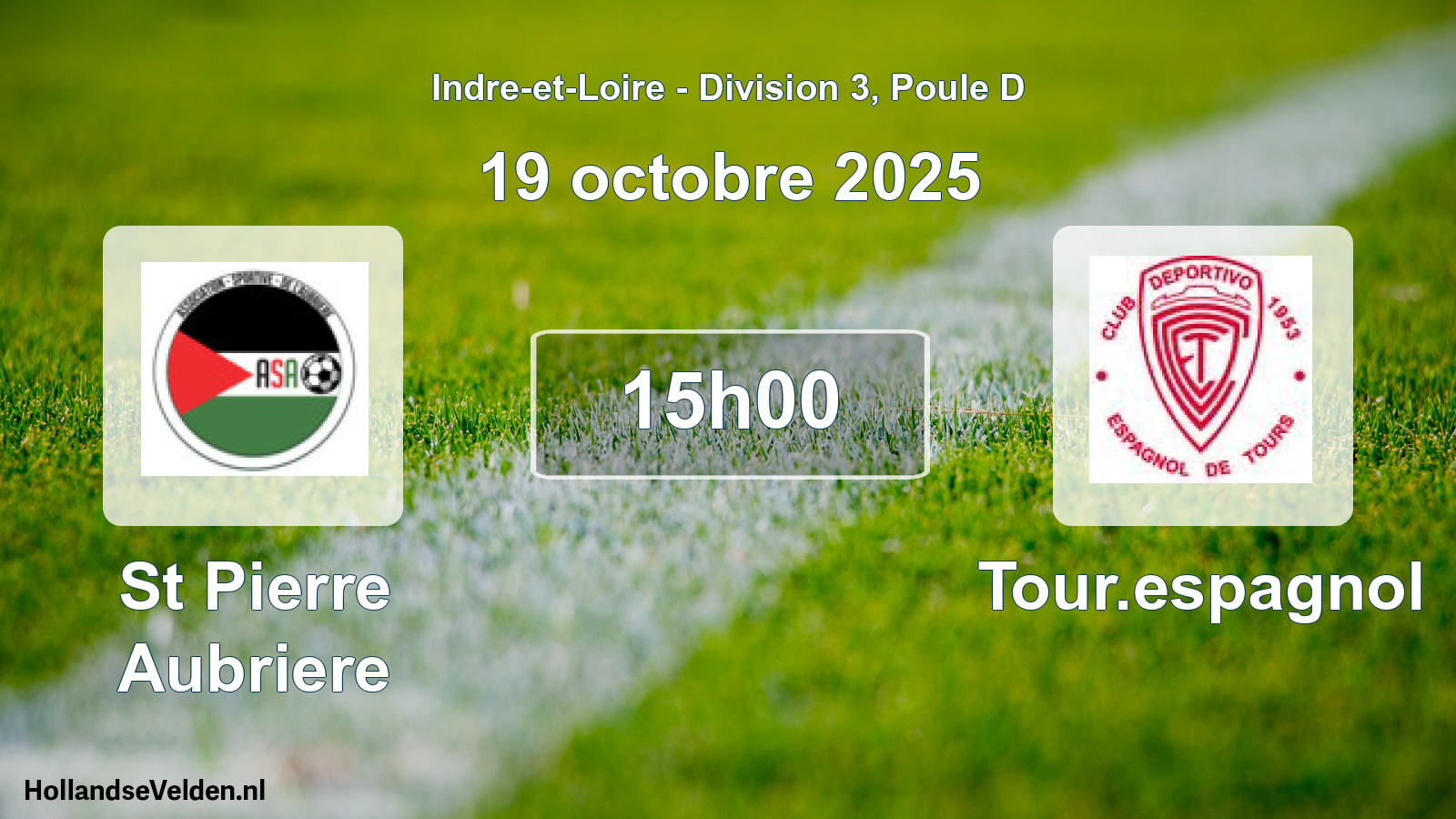 Geplande wedstrijd: St Pierre Aubriere - Tour.espagnol (19 octobre 2025)