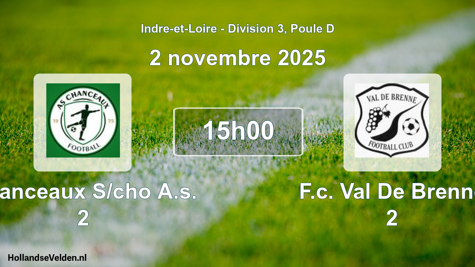 Geplande wedstrijd: Chanceaux S/cho A.s. 2 - F.c. Val De Brenne 2 (2 november 2025)