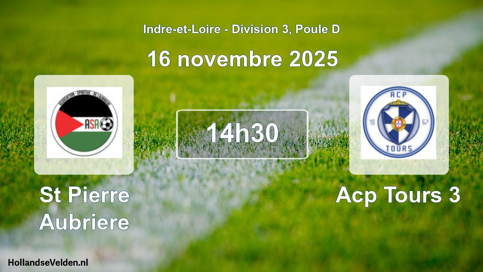 Geplande wedstrijd: St Pierre Aubriere - Acp Tours 3 (16 november 2025)