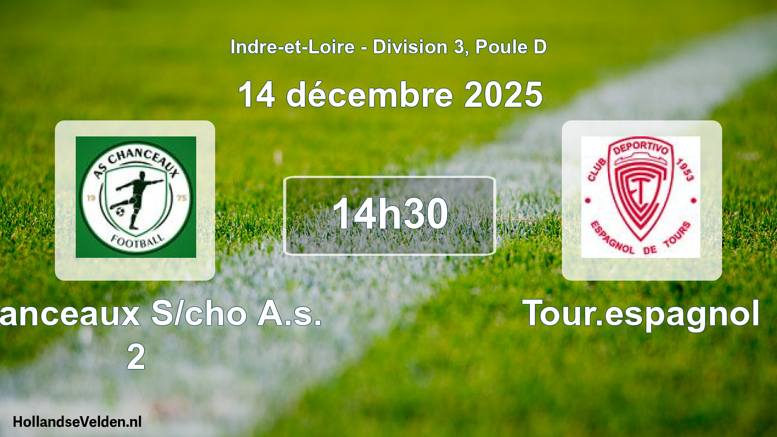 Geplande wedstrijd: Chanceaux S/cho A.s. 2 - Tour.espagnol (14 décembre 2025)