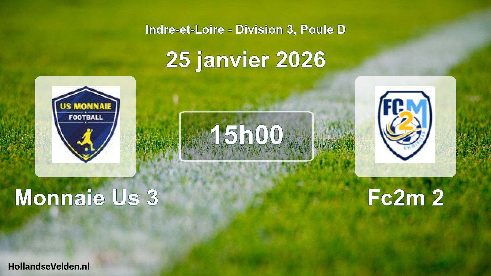 Scheduled Match: Monnaie Us 3 - Fc2m 2 (25 January 2026)