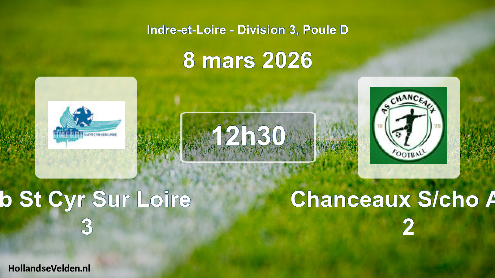 Scheduled Match: Eb St Cyr Sur Loire 3 - Chanceaux S/cho A.s. 2 (8 March 2026)