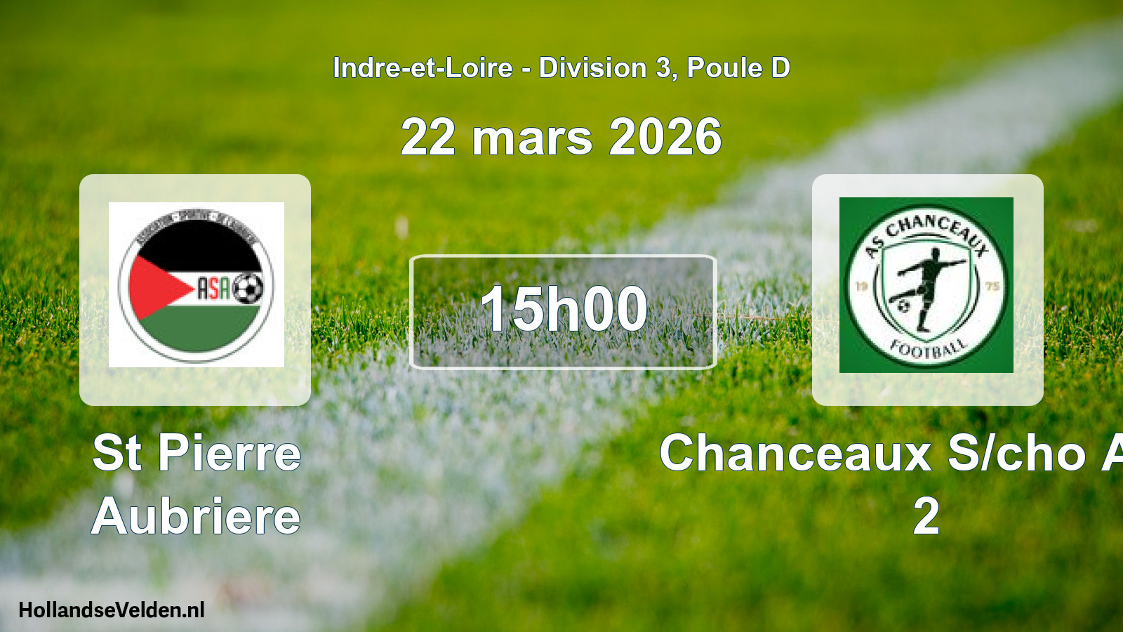 Geplande wedstrijd: St Pierre Aubriere - Chanceaux S/cho A.s. 2 (22 maart 2026)