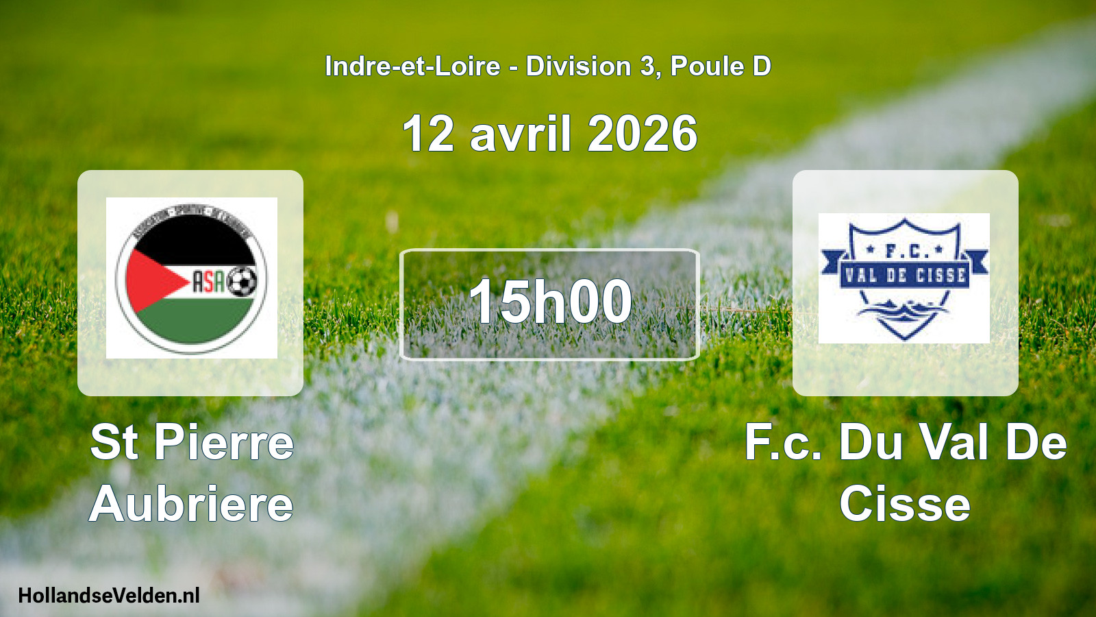 Scheduled Match: St Pierre Aubriere - F.c. Du Val De Cisse (12 April 2026)