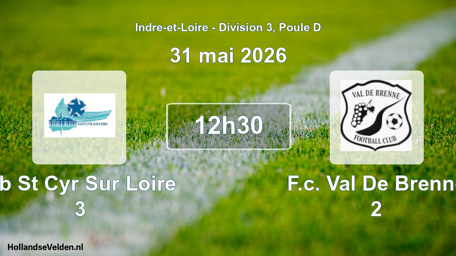 Geplande wedstrijd: Eb St Cyr Sur Loire 3 - F.c. Val De Brenne 2 (31 mai 2026)