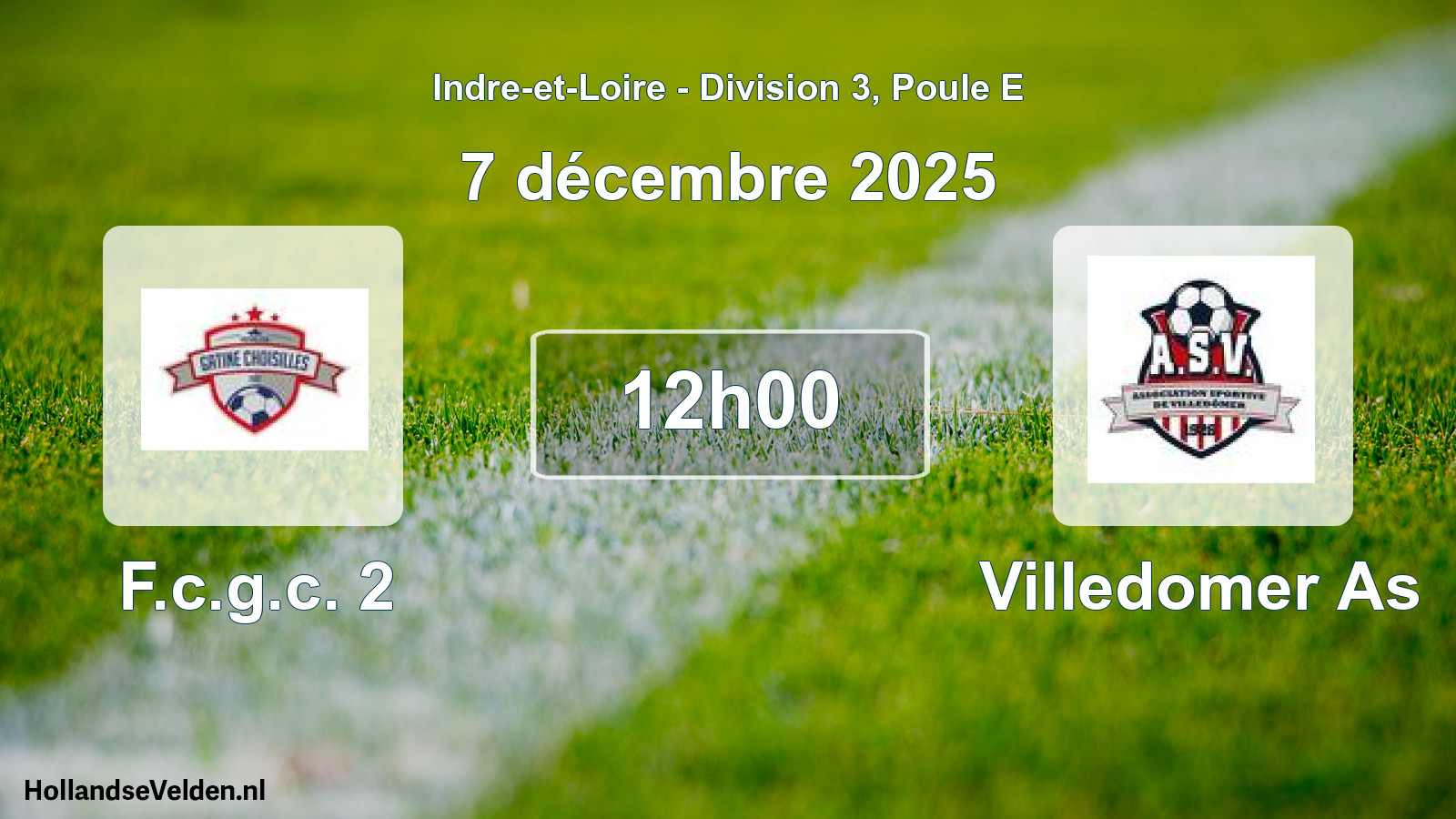 Geplande wedstrijd: F.c.g.c. 2 - Villedomer As (7 december 2025)