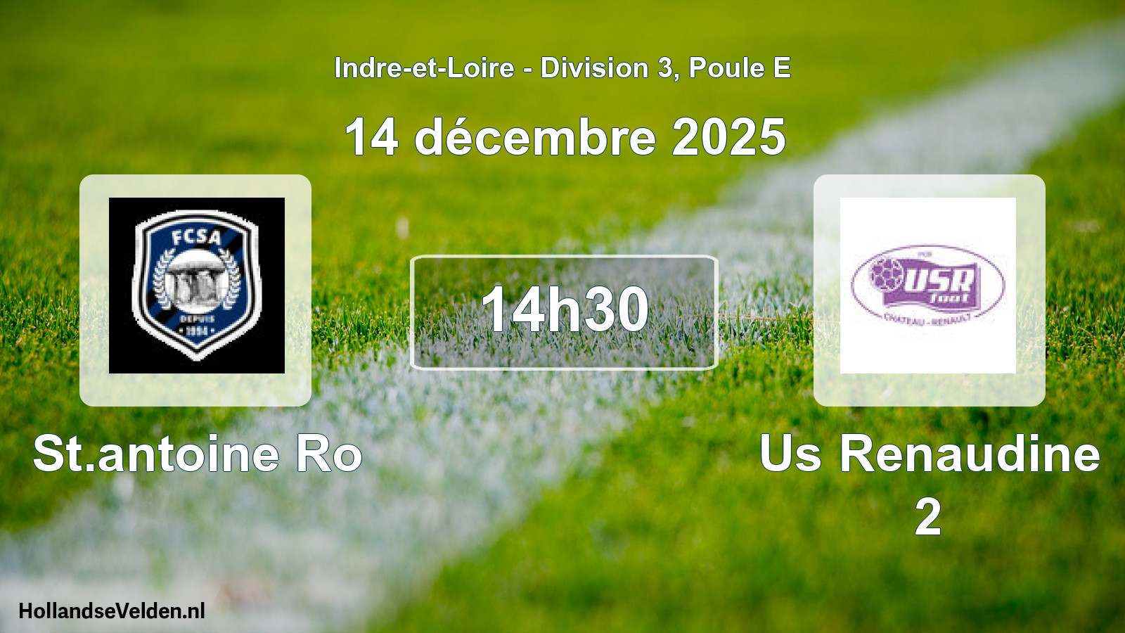 Geplande wedstrijd: St.antoine Ro - Us Renaudine 2 (14 décembre 2025)