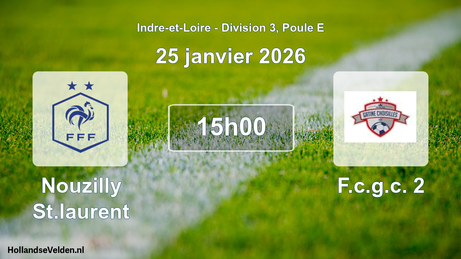 Geplande wedstrijd: Nouzilly St.laurent - F.c.g.c. 2 (25 janvier 2026)