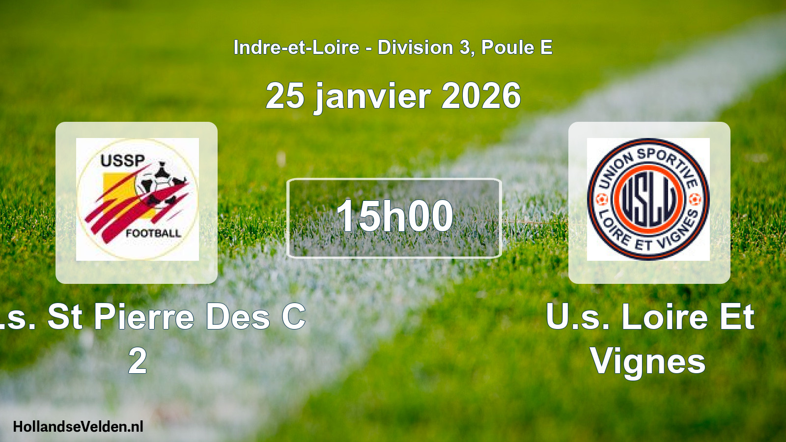 Geplande wedstrijd: U.s. St Pierre Des C 2 - U.s. Loire Et Vignes (25 janvier 2026)