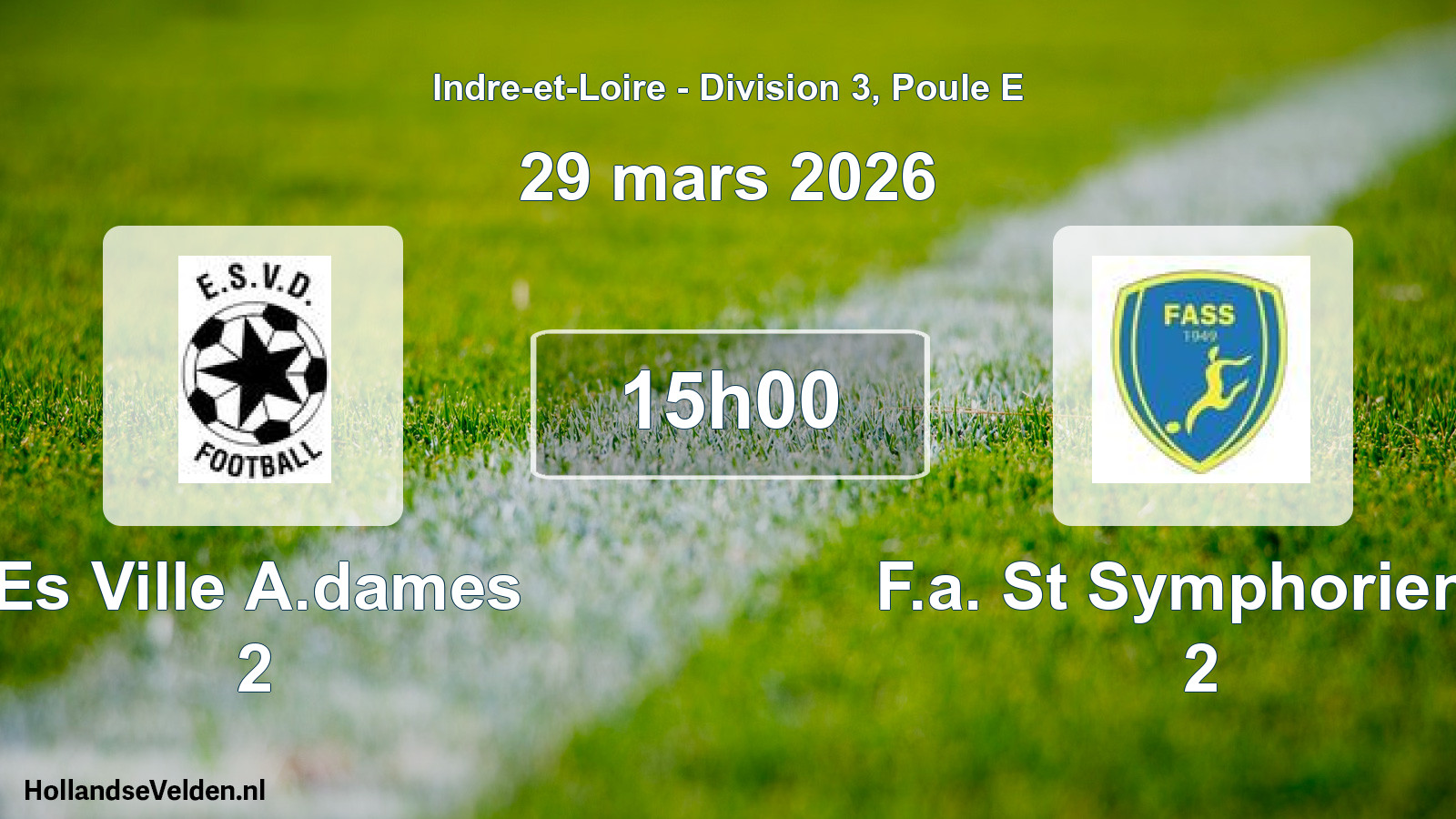 Scheduled Match: Es Ville A.dames 2 - F.a. St Symphorien T 2 (29 March 2026)