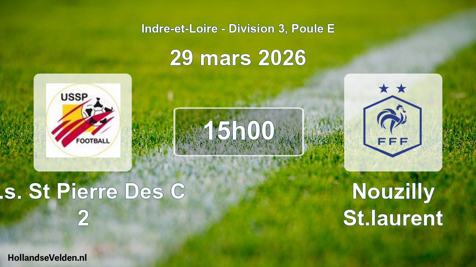 Geplande wedstrijd: U.s. St Pierre Des C 2 - Nouzilly St.laurent (29 mars 2026)