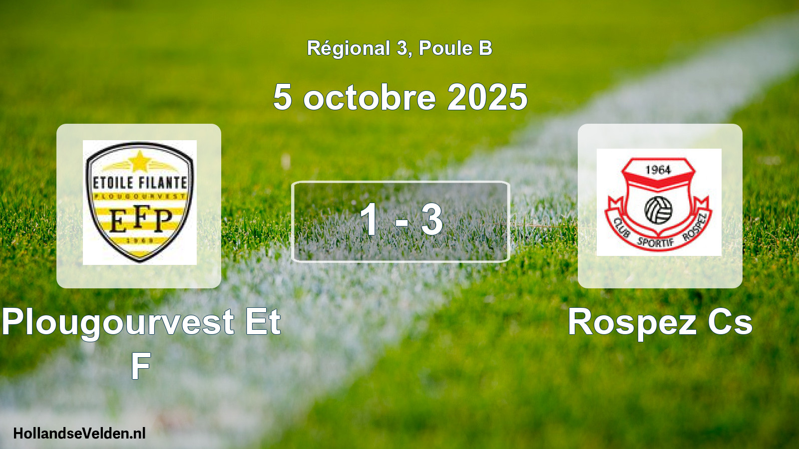 Total number of matches played: Plougourvest Et F - Rospez Cs 1 - 3 (5 October 2025)