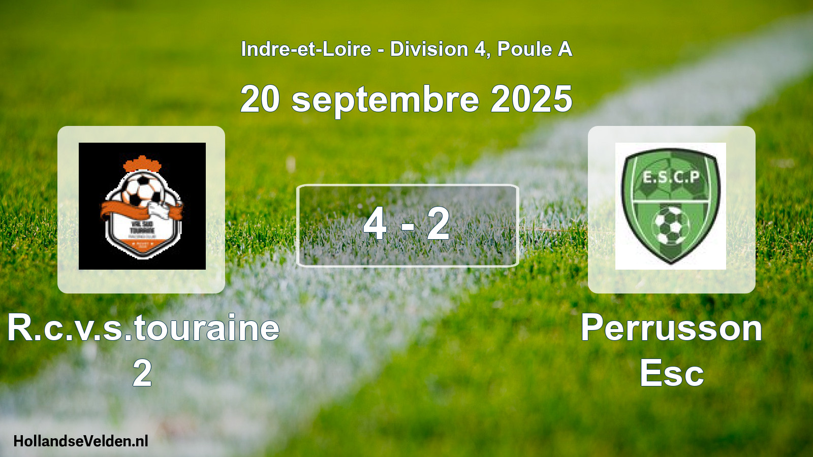 Total number of matches played: R.c.v.s.touraine 2 - Perrusson Esc 4 - 2 (20 September 2025)