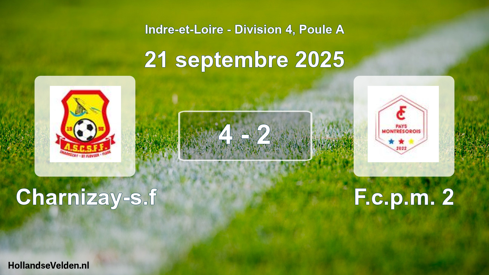 Gespeelde wedstrijd: Charnizay-s.f - F.c.p.m. 2 4 - 2 (21 septembre 2025)