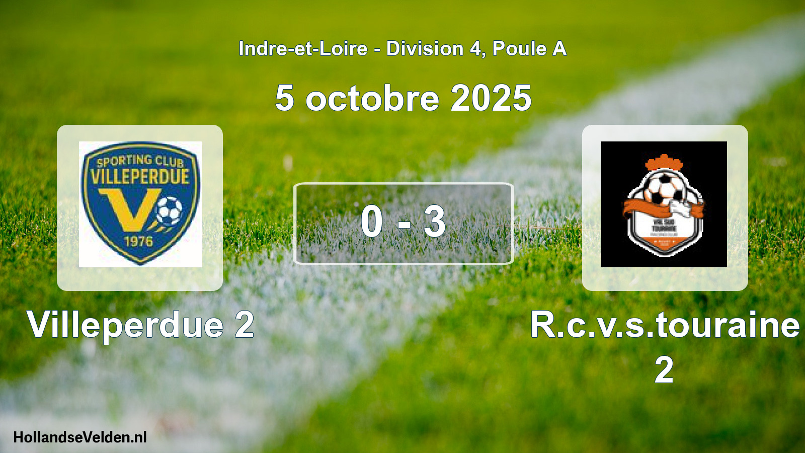 Gespeelde wedstrijd: Villeperdue 2 - R.c.v.s.touraine 2 0 - 3 (5 octobre 2025)