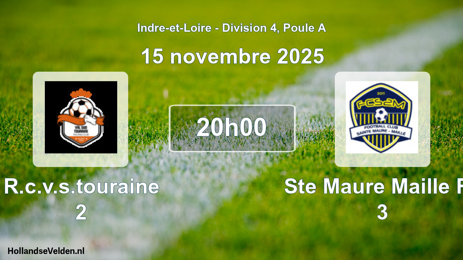 Geplande wedstrijd: R.c.v.s.touraine 2 - Ste Maure Maille Fc 3 (15 november 2025)