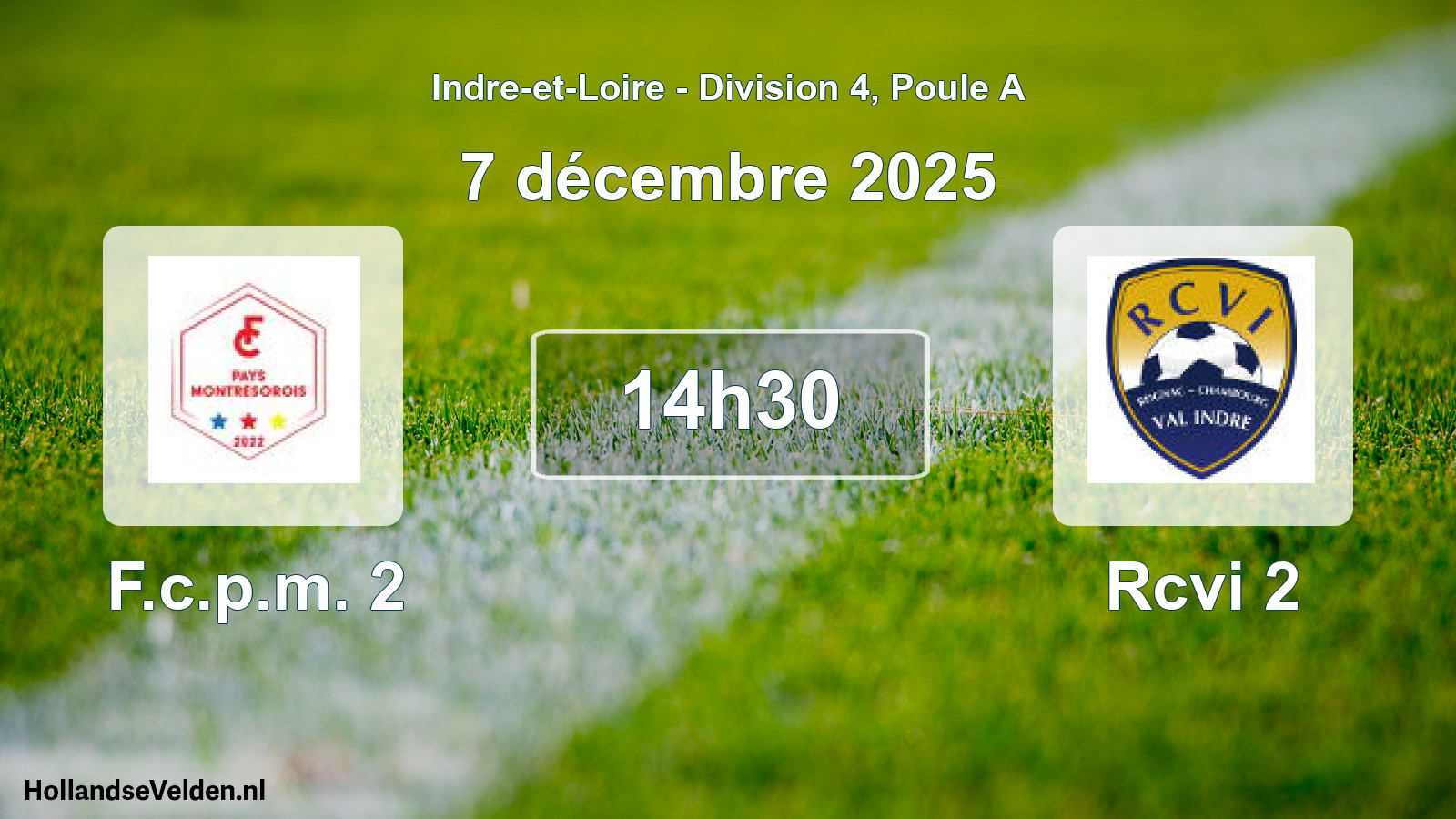 Geplande wedstrijd: F.c.p.m. 2 - Rcvi 2 (7 décembre 2025)