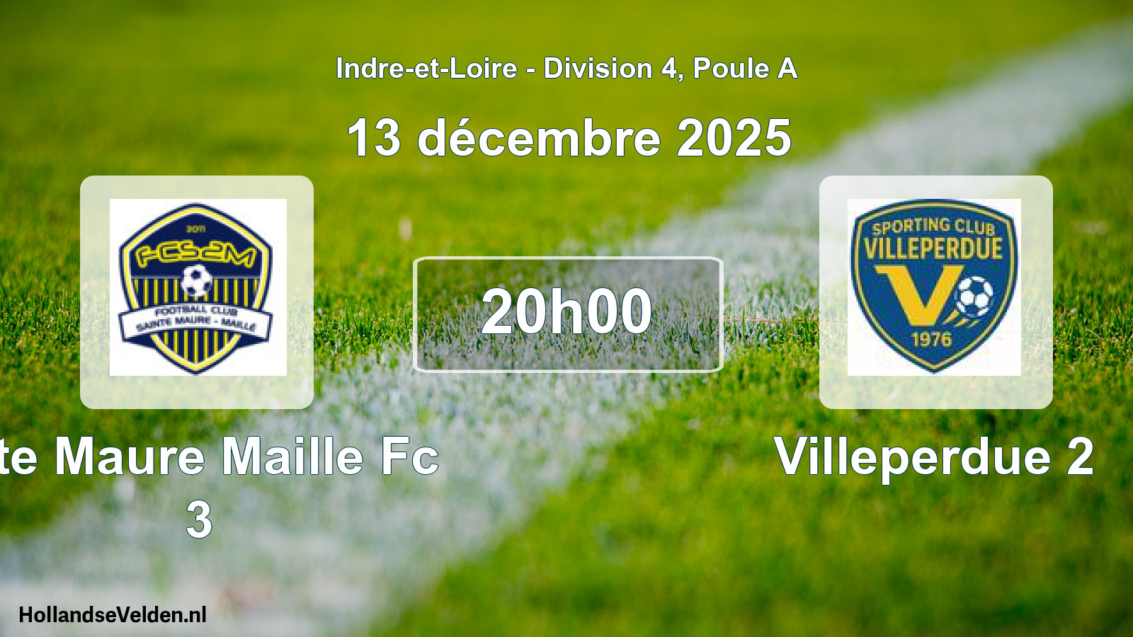 Geplande wedstrijd: Ste Maure Maille Fc 3 - Villeperdue 2 (13 décembre 2025)