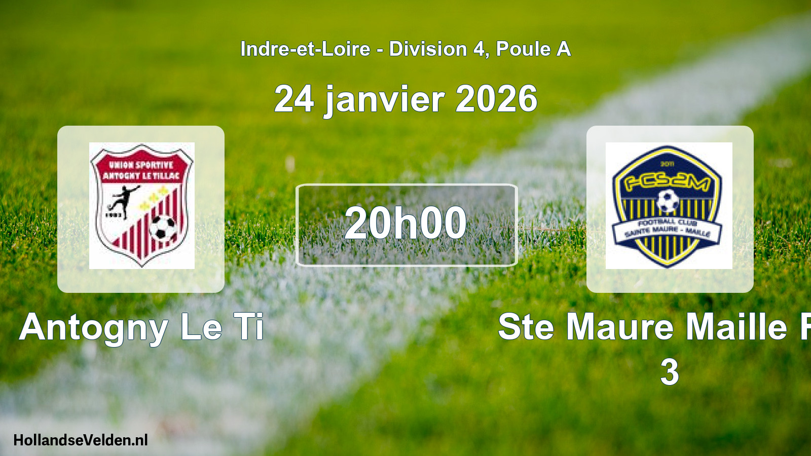 Geplande wedstrijd: Antogny Le Ti - Ste Maure Maille Fc 3 (24 janvier 2026)