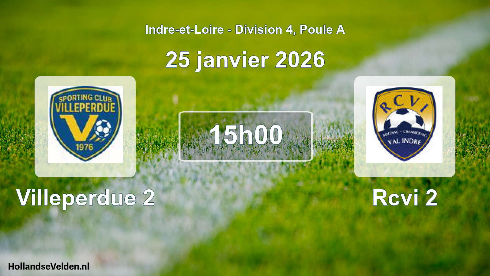 Geplande wedstrijd: Villeperdue 2 - Rcvi 2 (25 janvier 2026)