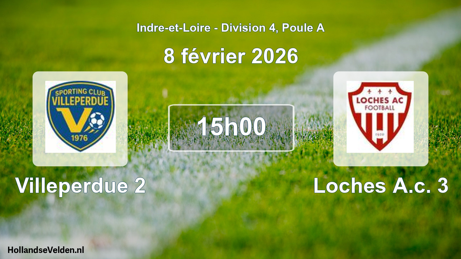 Geplande wedstrijd: Villeperdue 2 - Loches A.c. 3 (8 février 2026)