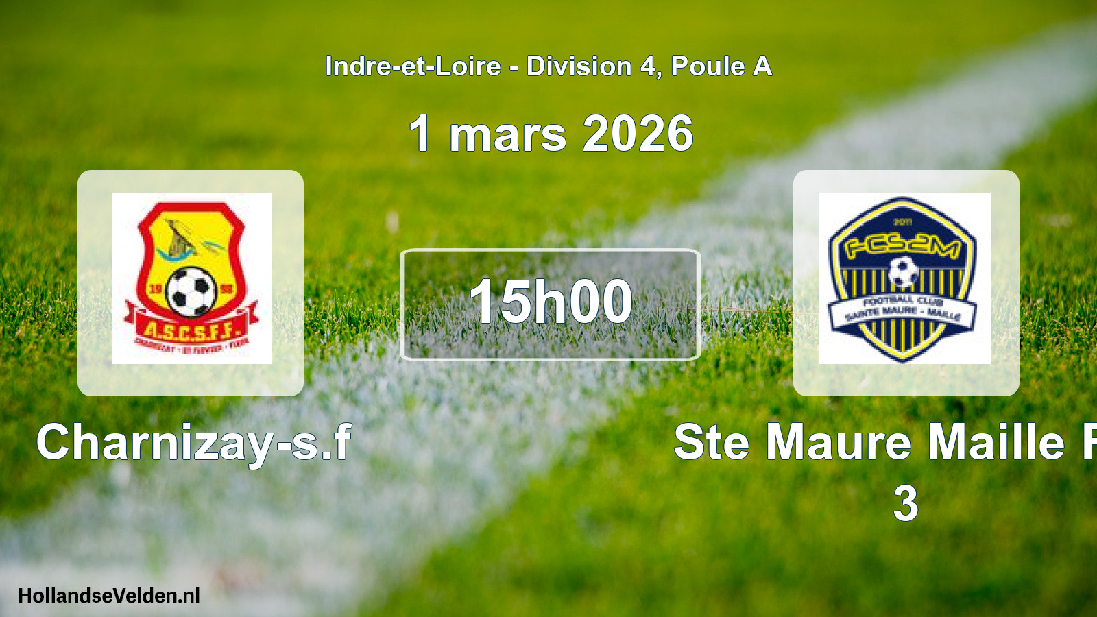 Geplande wedstrijd: Charnizay-s.f - Ste Maure Maille Fc 3 (1 mars 2026)