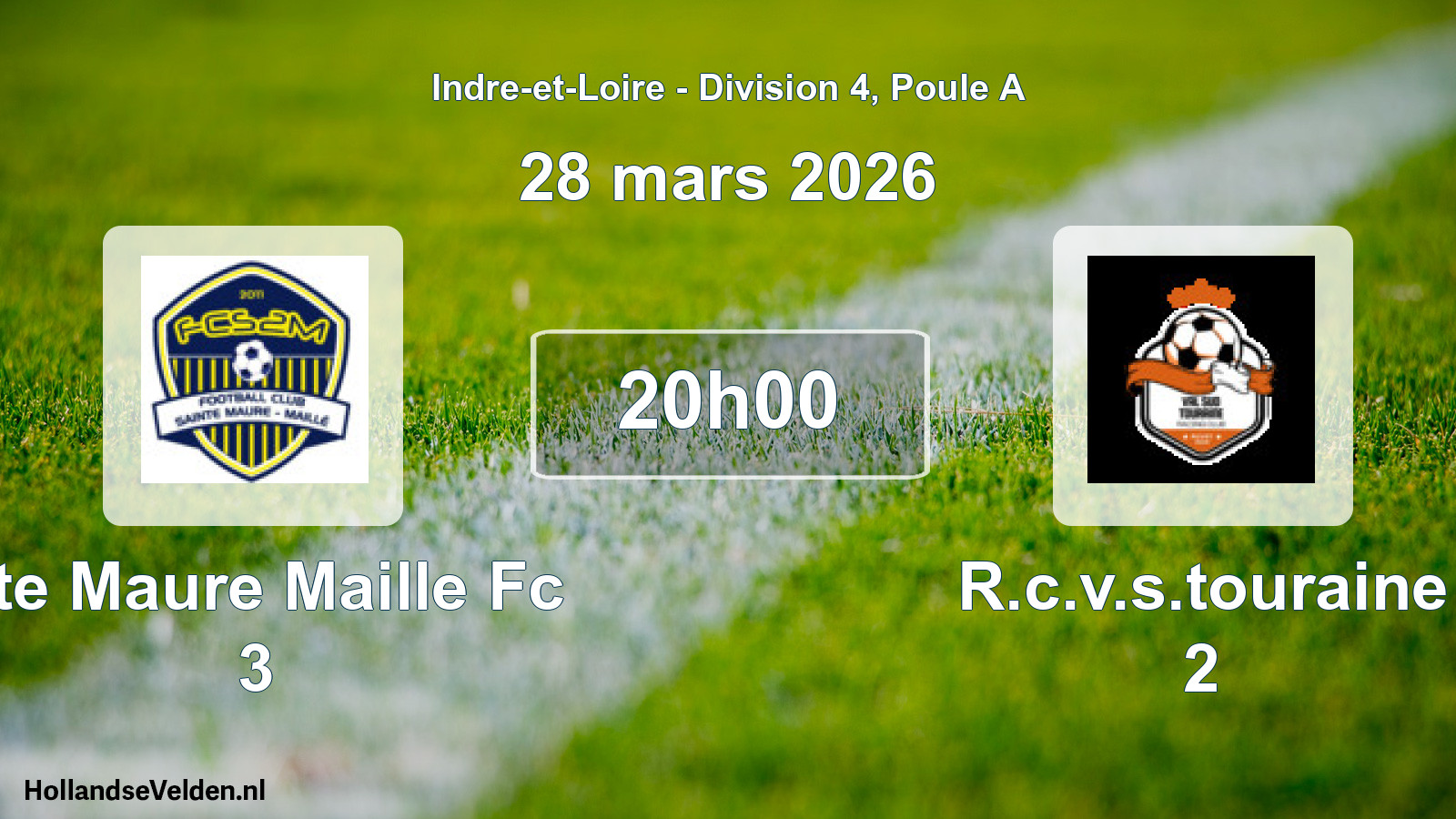 Geplande wedstrijd: Ste Maure Maille Fc 3 - R.c.v.s.touraine 2 (28 mars 2026)
