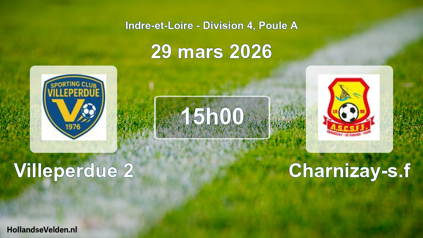 Geplande wedstrijd: Villeperdue 2 - Charnizay-s.f (29 mars 2026)