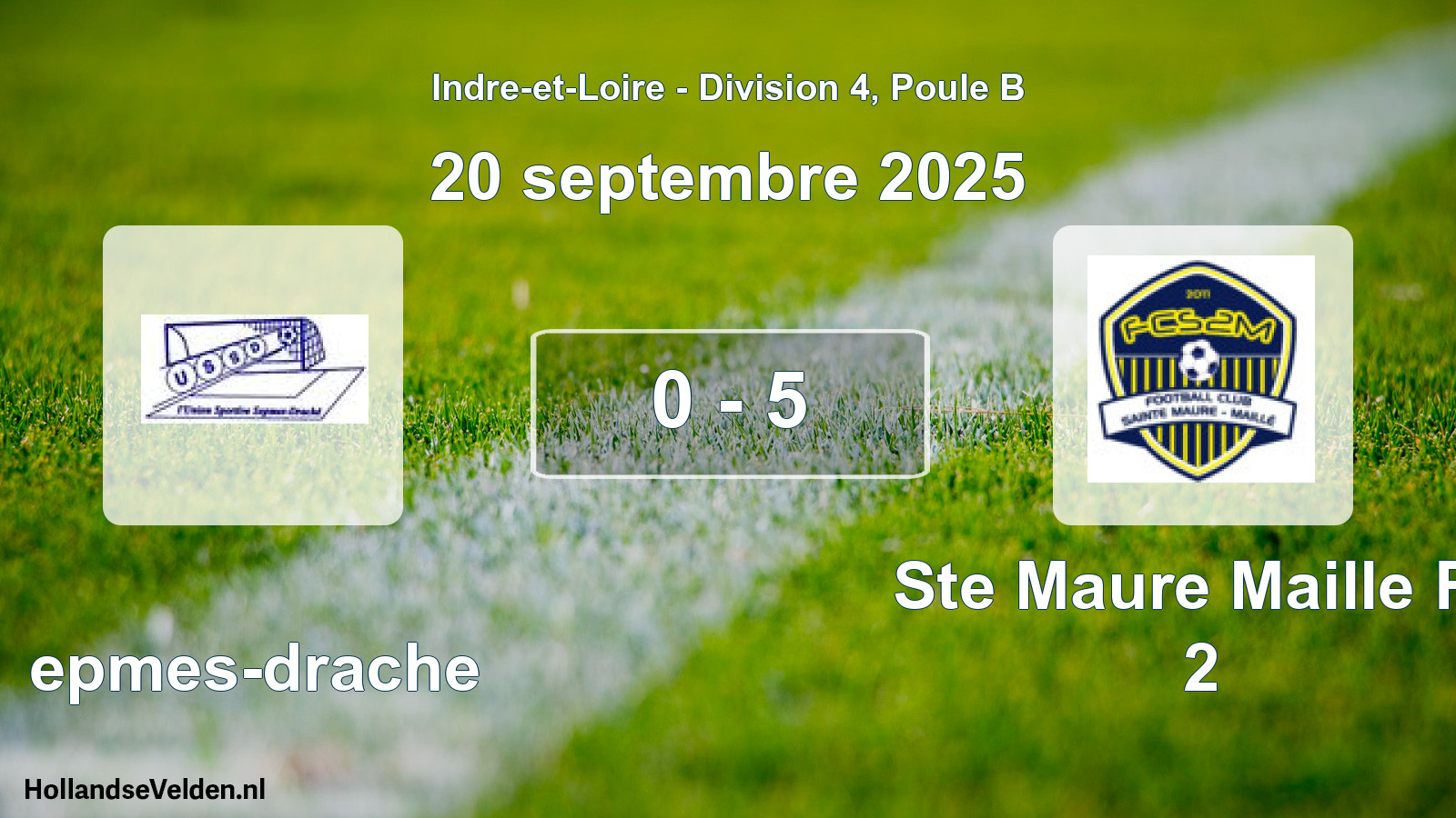 Gespeelde wedstrijd: Sepmes-drache - Ste Maure Maille Fc 2 0 - 5 (20 september 2025)