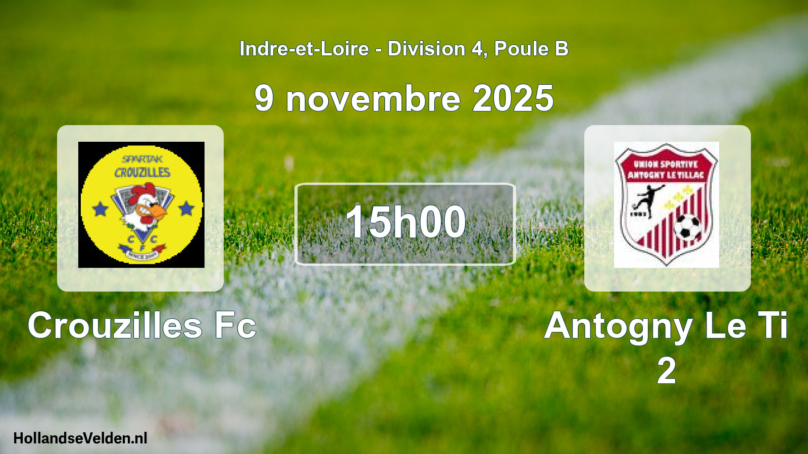 Geplande wedstrijd: Crouzilles Fc - Antogny Le Ti 2 (9 novembre 2025)