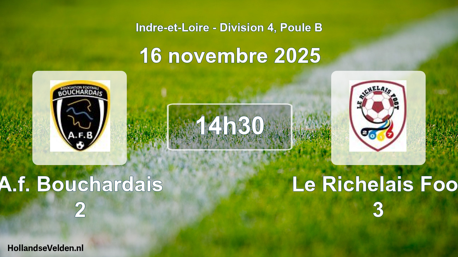 Geplande wedstrijd: A.f. Bouchardais 2 - Le Richelais Foot 3 (16 november 2025)